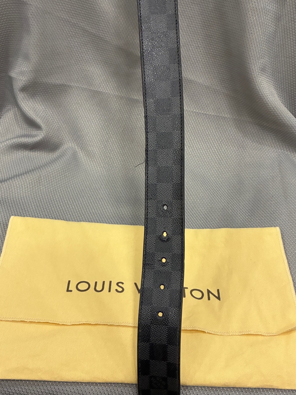 Louis Vuitton Damier Graphite LV Initiales Belt Size 38 Black Gray preowned - Picture 4 of 16